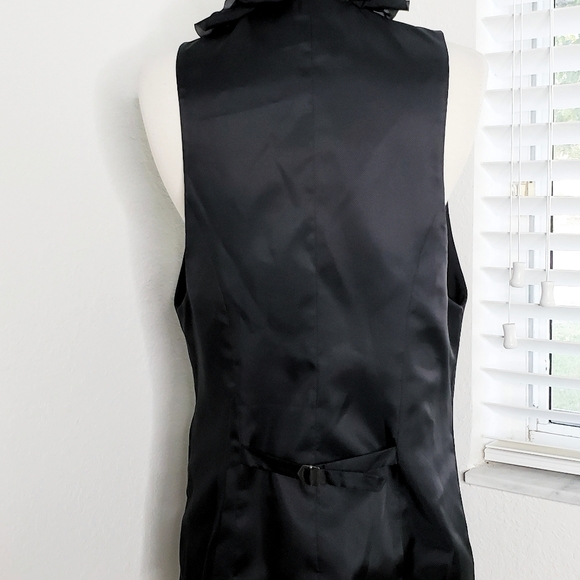 •ELIZABETH & JAMES• Dandy Silk Trim Black Vest L. - Picture 8 of 8
